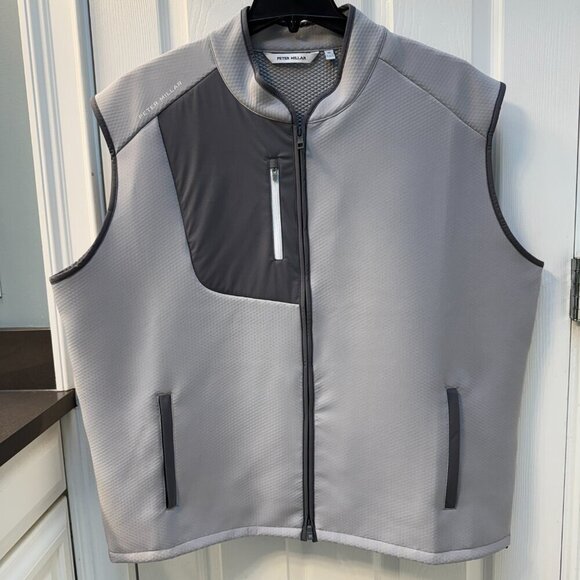 Peter Millar Squallblock Full Zip Vest Water Resistant Gale Gray Size 2X - Picture 9 of 9